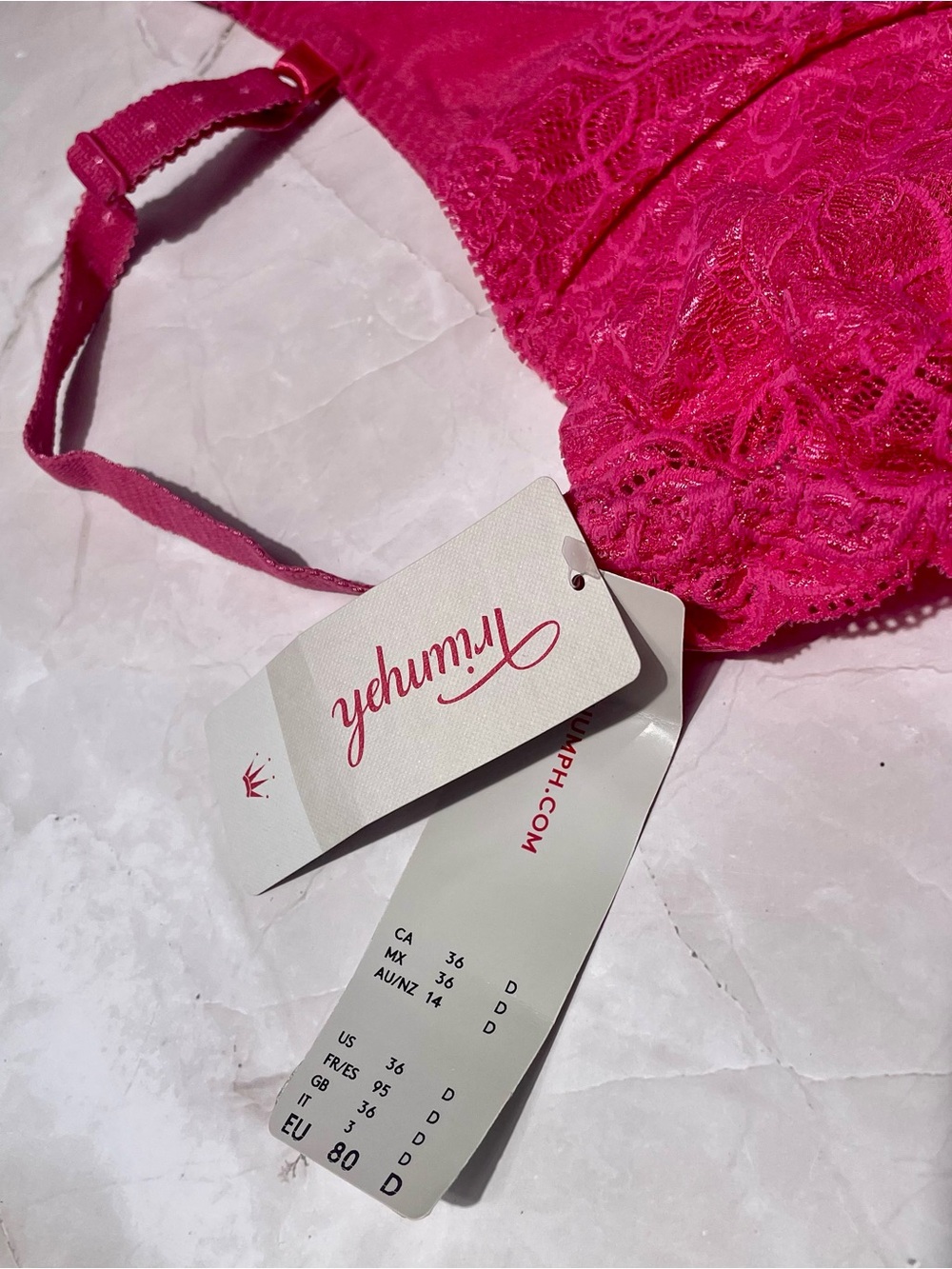 Triumph Lace Underwire Bra in Berry Red - Picture 9 of 10
